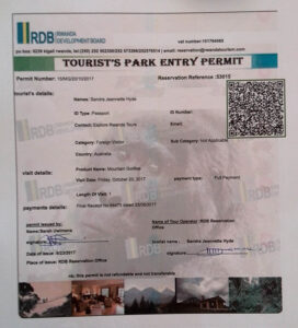 Gorilla trekking permits